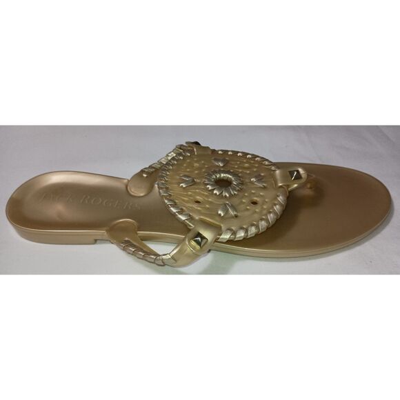 JACK ROGERS: Gold Jelly Flip Flops, Woman Size 8 - Picture 1 of 5